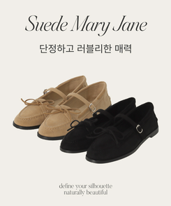 スエード メリージェーン モカシンローファー