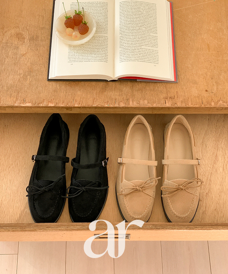 スエード メリージェーン モカシンローファー