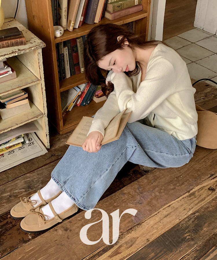 スエード メリージェーン モカシンローファー BEIGE