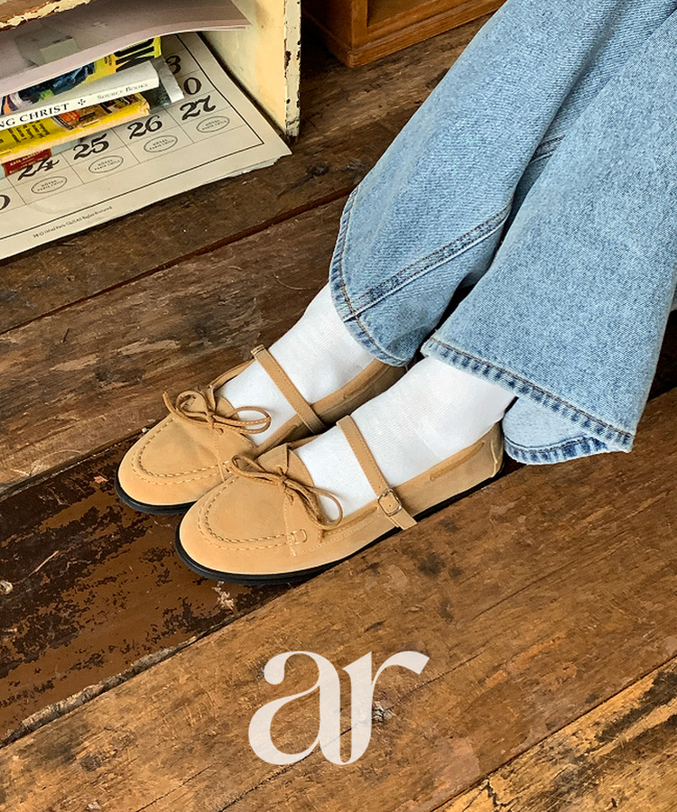 スエード メリージェーン モカシンローファー BEIGE