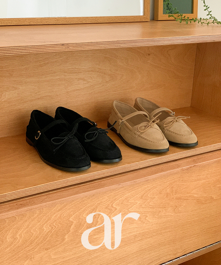 スエード メリージェーン モカシンローファー