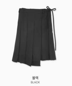 ラップレイヤードプリーツミディスカート