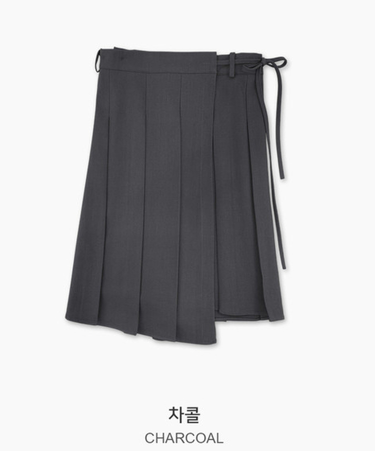 ラップレイヤードプリーツミディスカート