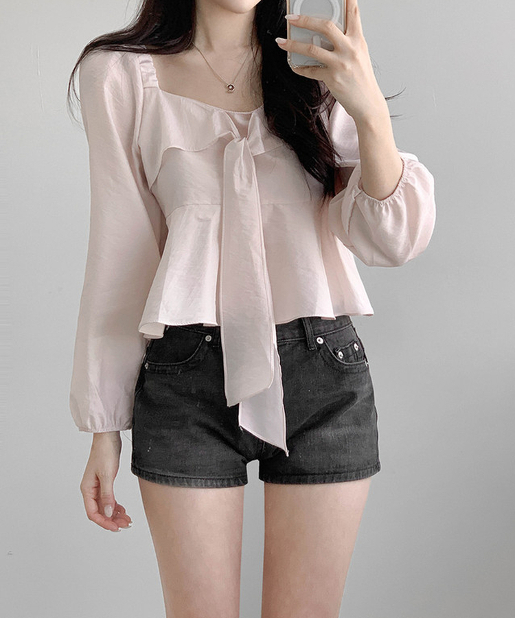 リボンオフブラウス PINK
