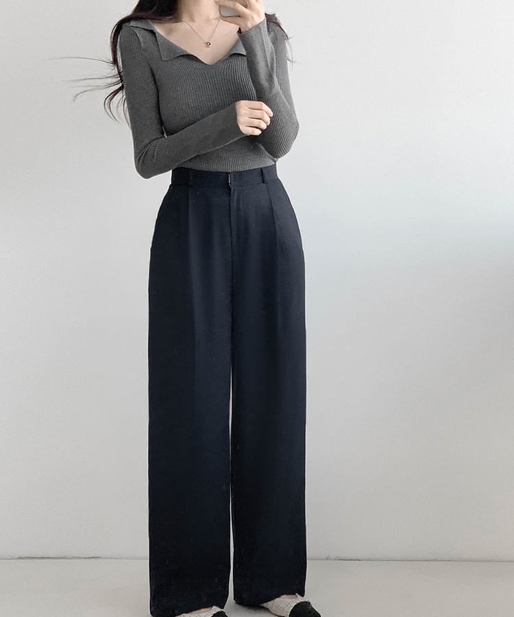 リブニットTシャツ(5color) GRAY