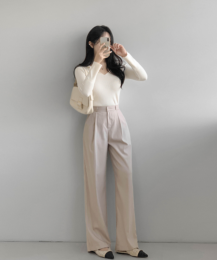 リブニットTシャツ(5color) IVORY