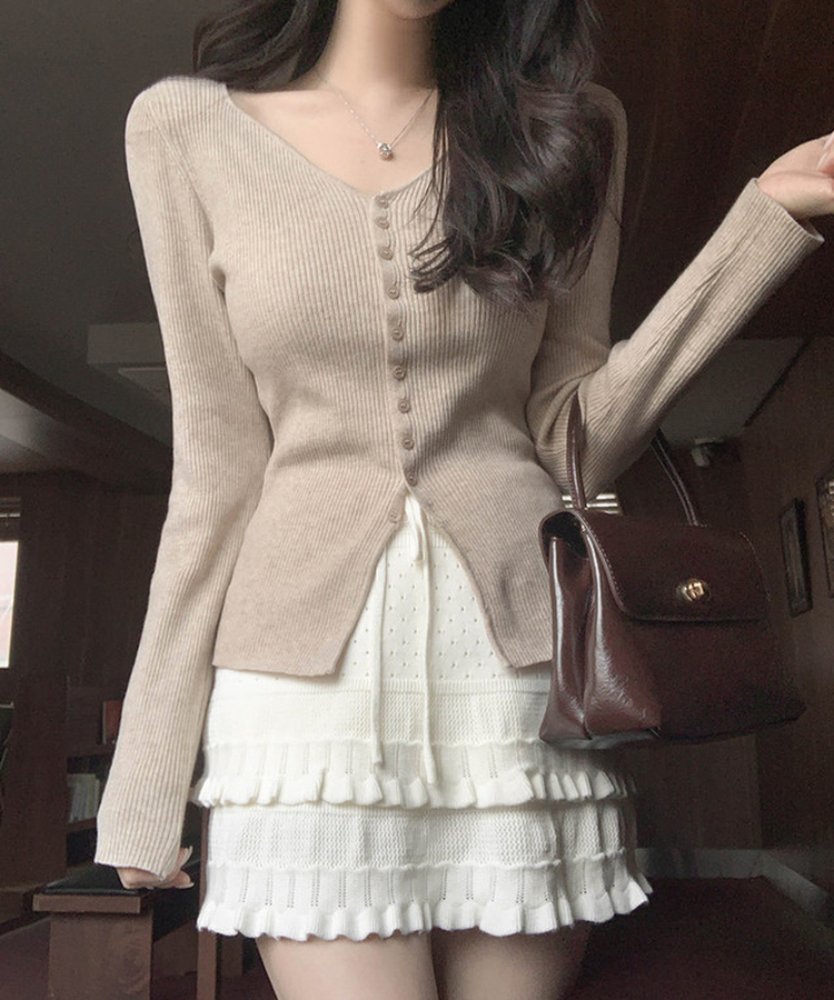 パンチングティアードミニスカート IVORY