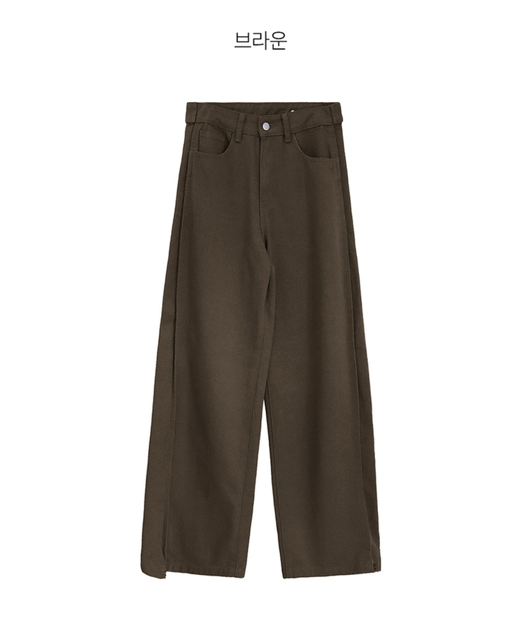 【丈別】ピンテックボタンワイドパンツ