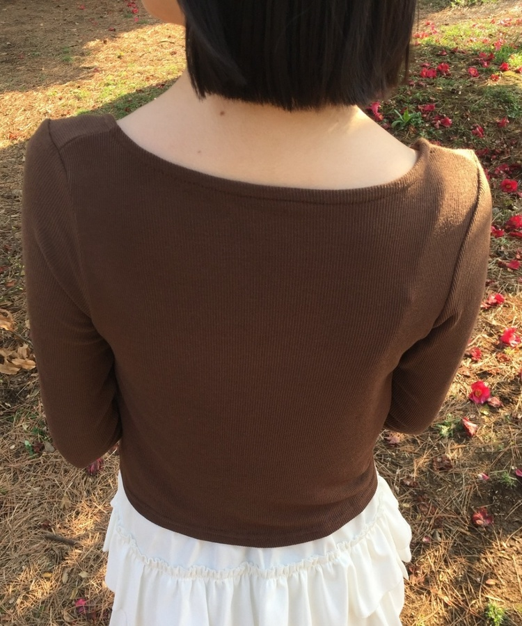 【SET】잔꽃무늬 캐미솔 가디건 브라운