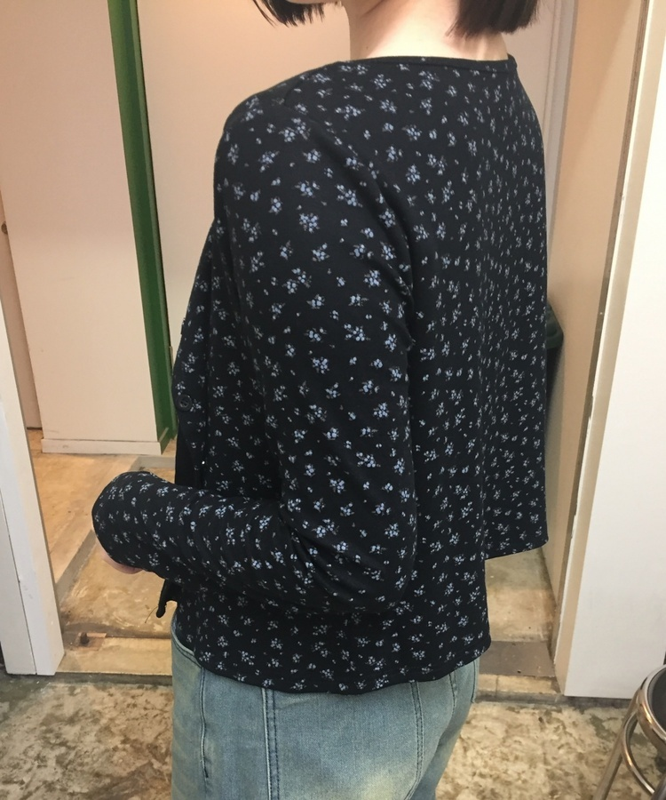 【SET】플라워 레이스 나시 가디건 블랙