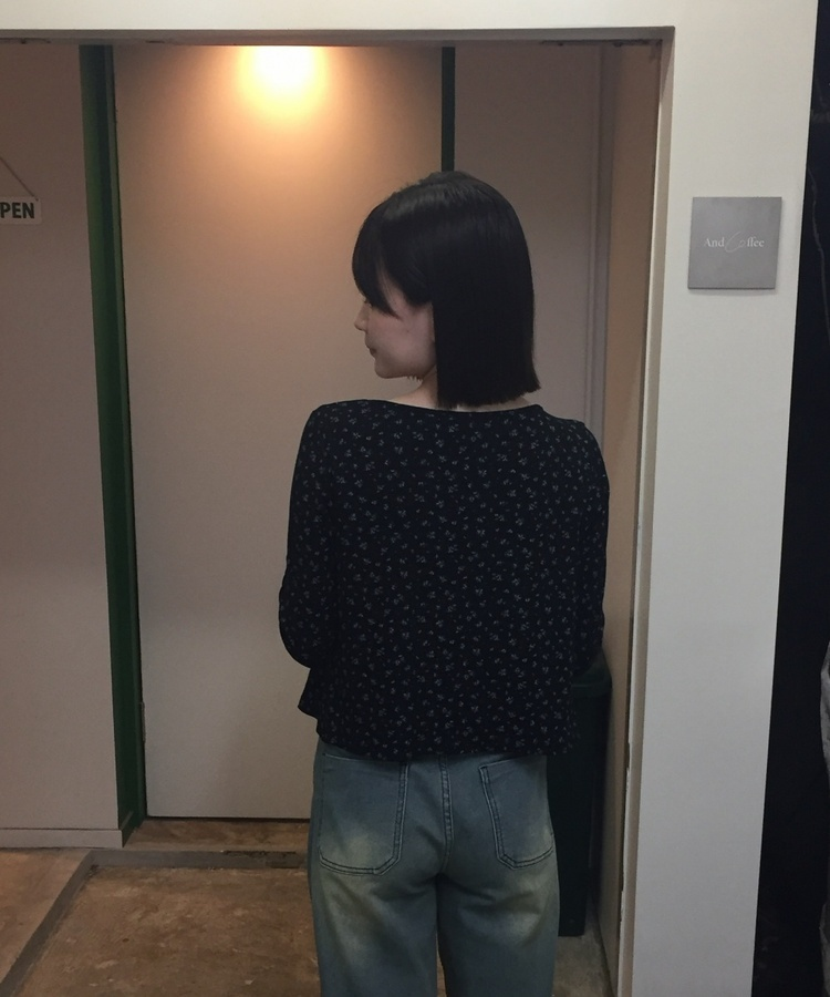 【SET】플라워 레이스 나시 가디건 블랙