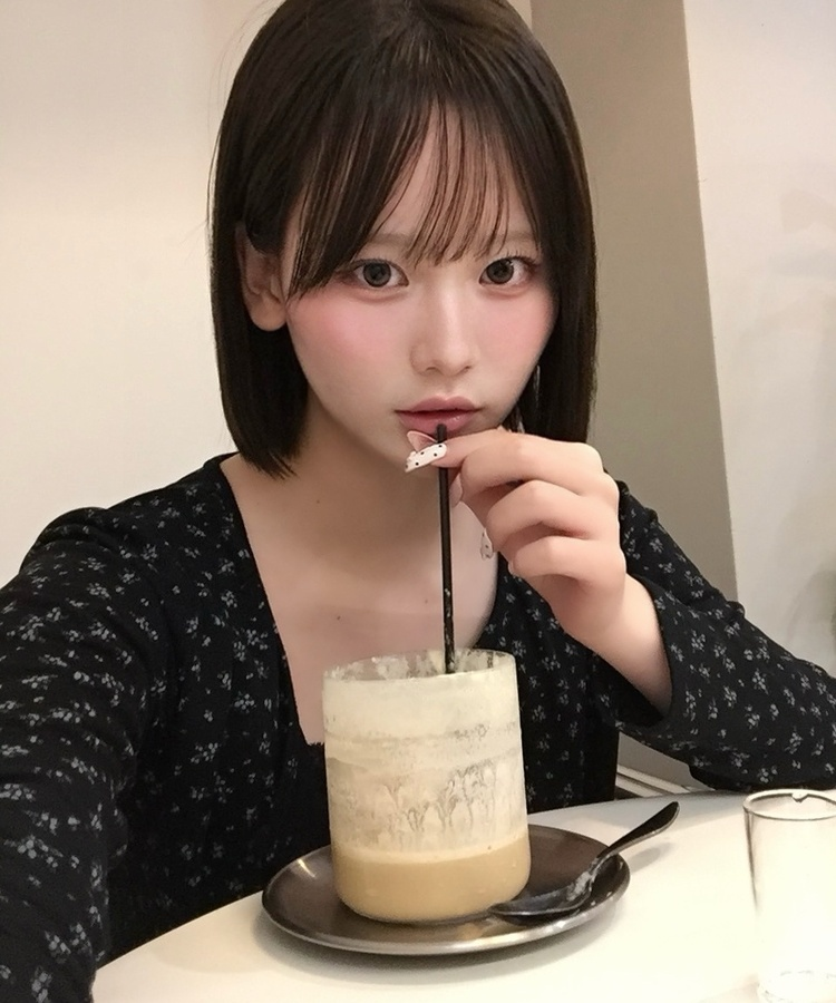 【SET】플라워 레이스 나시 가디건 블랙