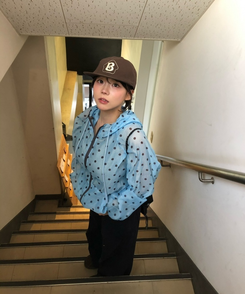 ドット柄シアーライトアウター SKY BLUE