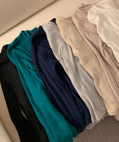 スリムリブニットカーディガン(7color)