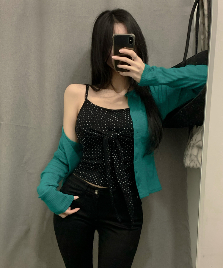 スリムリブニットカーディガン(7color) TEAL