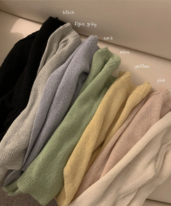 ボートネックオフショルダーシアーニット(7color)