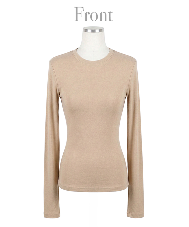 シンプルスリム長袖Tシャツ(5color)