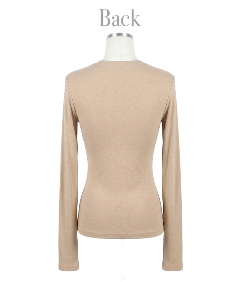 シンプルスリム長袖Tシャツ(5color)