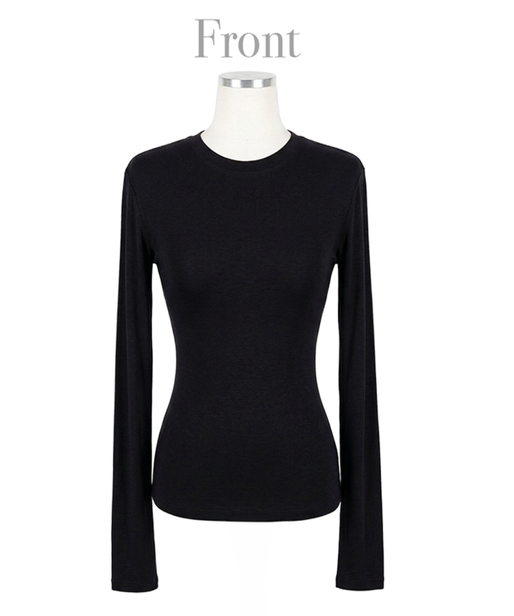 シンプルスリム長袖Tシャツ(5color)