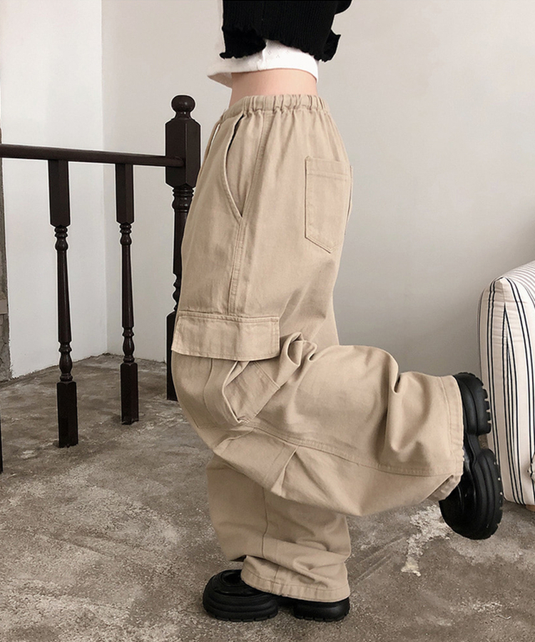 【丈別】バンディングカーゴピンタックワイドパンツ(5color) BEIGE