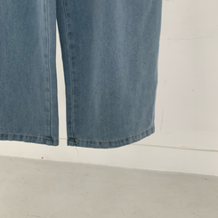 【SET】ルーズフィットデニムシャツ＋ワイドデニムパンツ