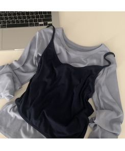 칙스 긴팔티셔츠뷔스티에 셋업투피스 4color