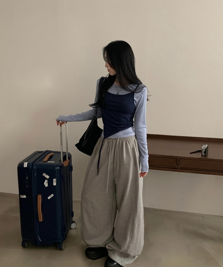 칙스 긴팔티셔츠뷔스티에 셋업투피스 4color 소라