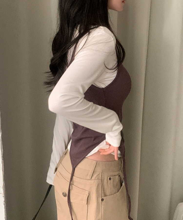 칙스 긴팔티셔츠뷔스티에 셋업투피스 4color 퍼플