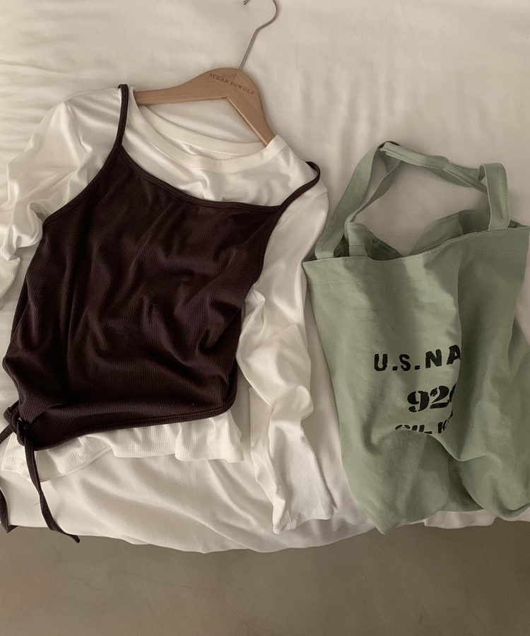 칙스 긴팔티셔츠뷔스티에 셋업투피스 4color