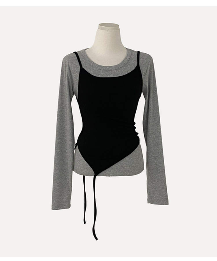 칙스 긴팔티셔츠뷔스티에 셋업투피스 4color