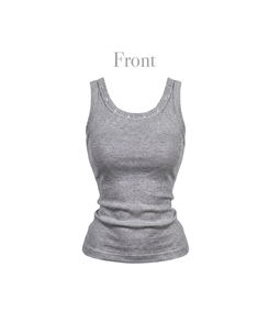 スタッズラウンドスリムキャミソール(7color)