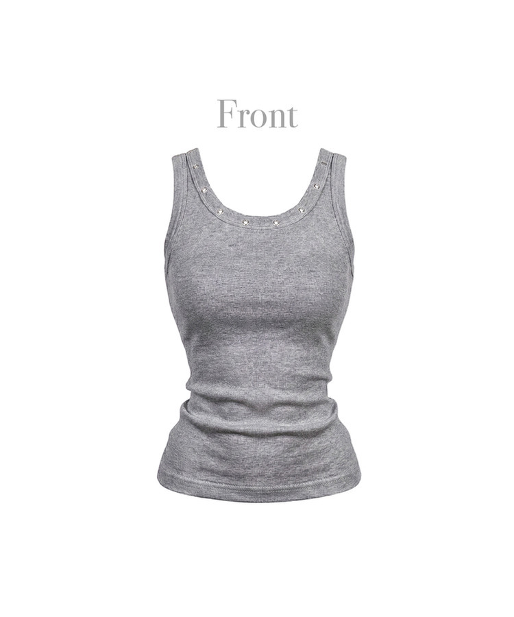 スタッズラウンドスリムキャミソール(7color)