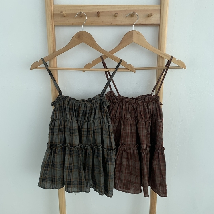 チェックティアードフリルキャミソール