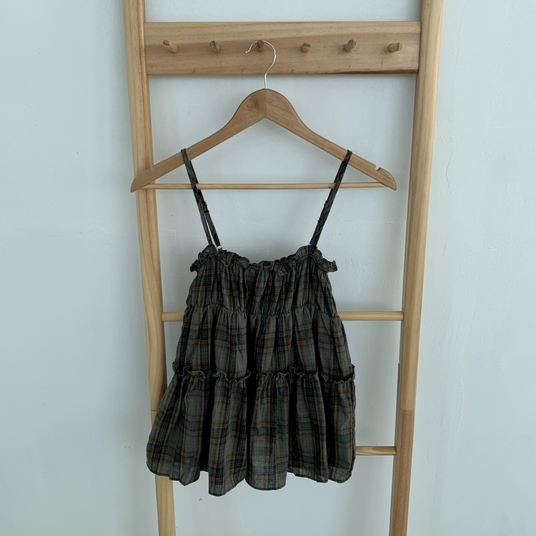 チェックティアードフリルキャミソール