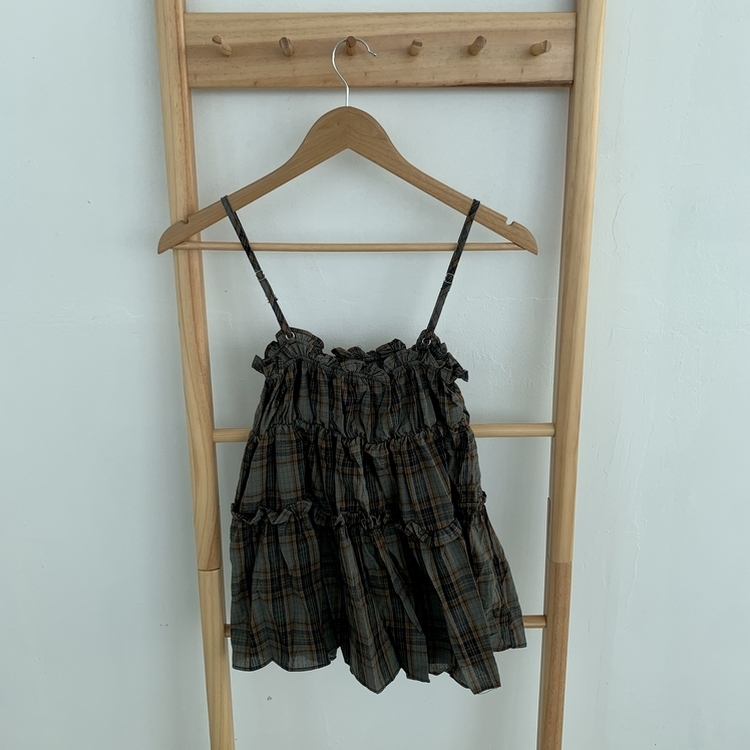 チェックティアードフリルキャミソール