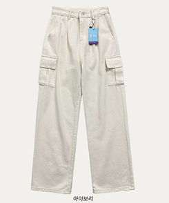 【丈別】カーゴストレートコットンパンツ