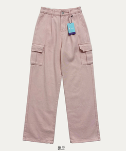 【丈別】カーゴストレートコットンパンツ