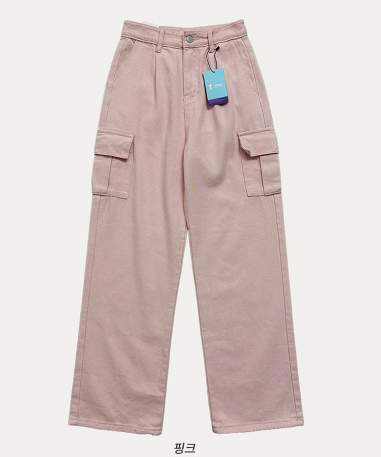 【丈別】カーゴストレートコットンパンツ