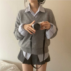 スプリングVネックニット(5color) GREY