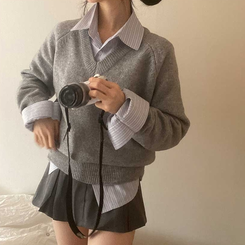 スプリングVネックニット(5color) GREY