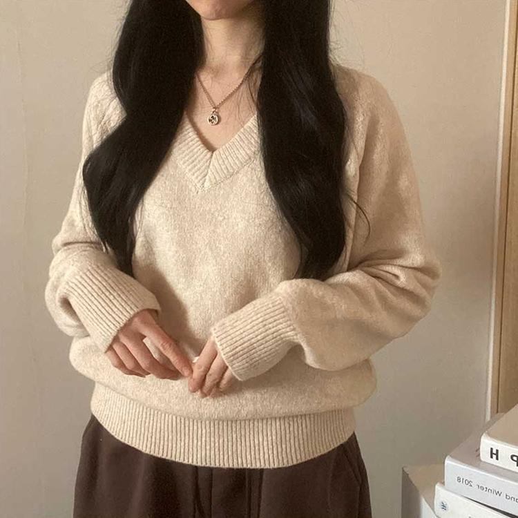 スプリングVネックニット(5color) BEIGE
