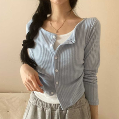 レイヤードボタンカーディガン SKY BLUE