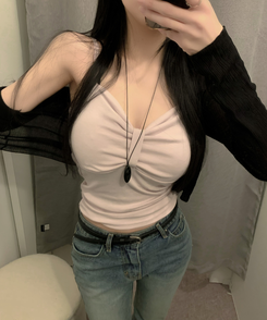 シースルーカーディガン(7color) BLACK