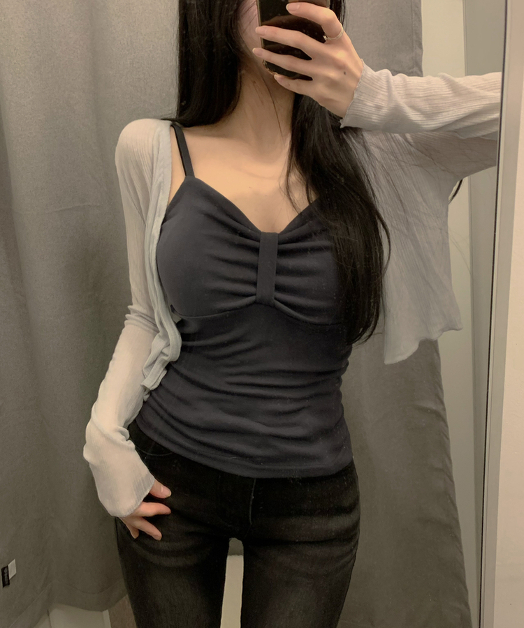 シースルーカーディガン(7color) GREY