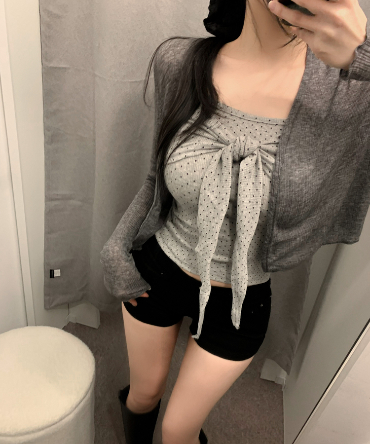 シースルーカーディガン(7color) CHARCOAL