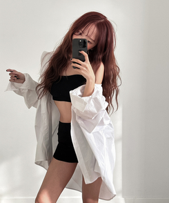 無地オーバーシャツ WHITE