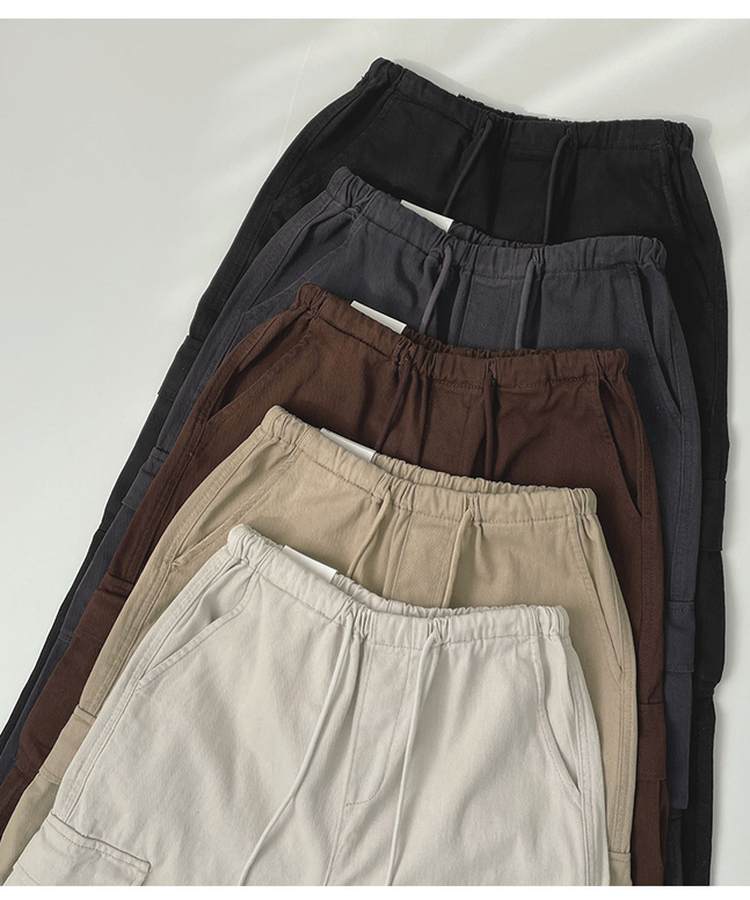 3XL코튼 투웨이 포켓 무릎 셔링 와이드 밴딩 팬츠