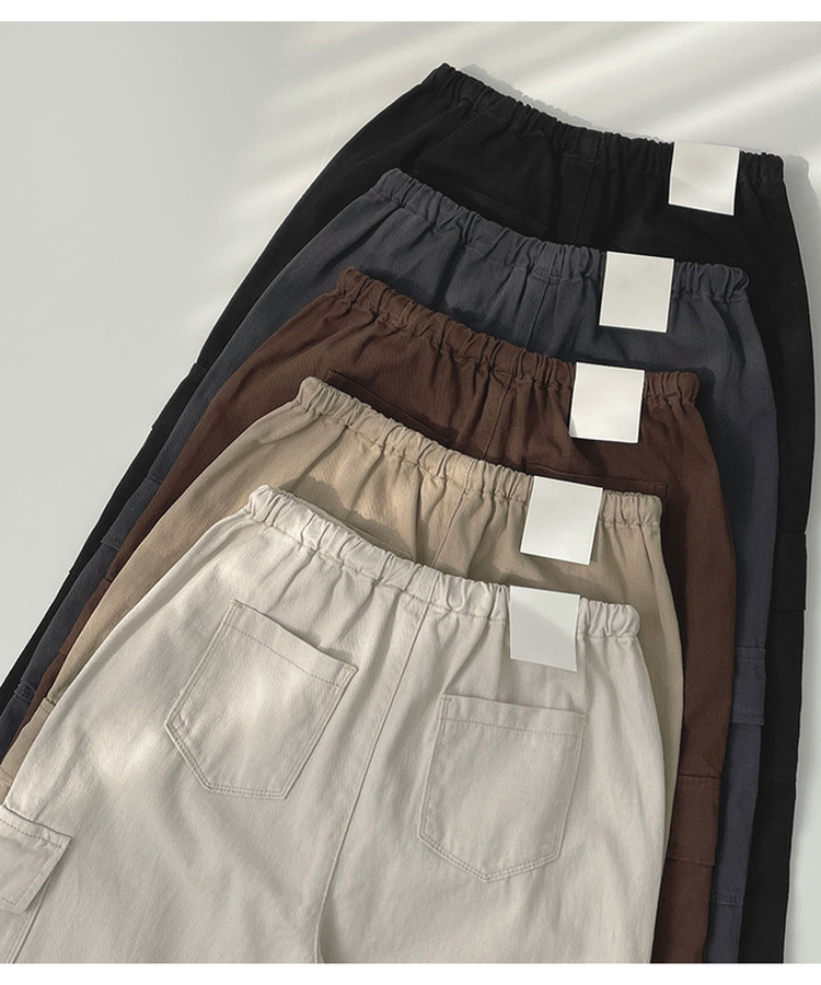3XL코튼 투웨이 포켓 무릎 셔링 와이드 밴딩 팬츠