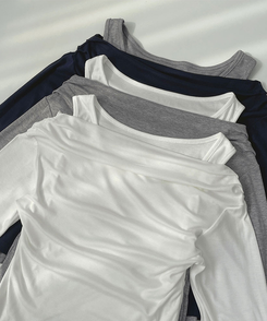 ドレープオフショルダーレイヤードTシャツ