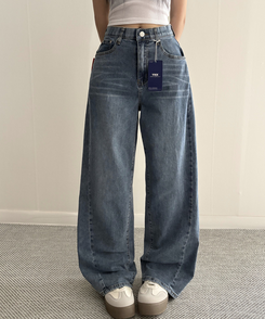 【丈別】シンプルワイドデニムパンツ DEEP DENIM